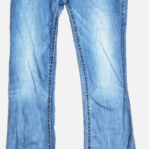 Rock Revival Women’s Luna Boot Stretch Denim Embellished Blue Jeans Size 31 - Picture 2 of 14